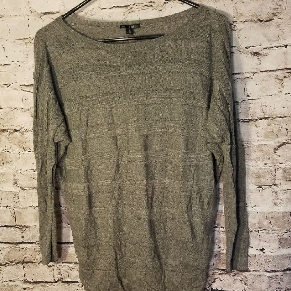 Women's Shirt Small Gray Long sleeve 100% Linen